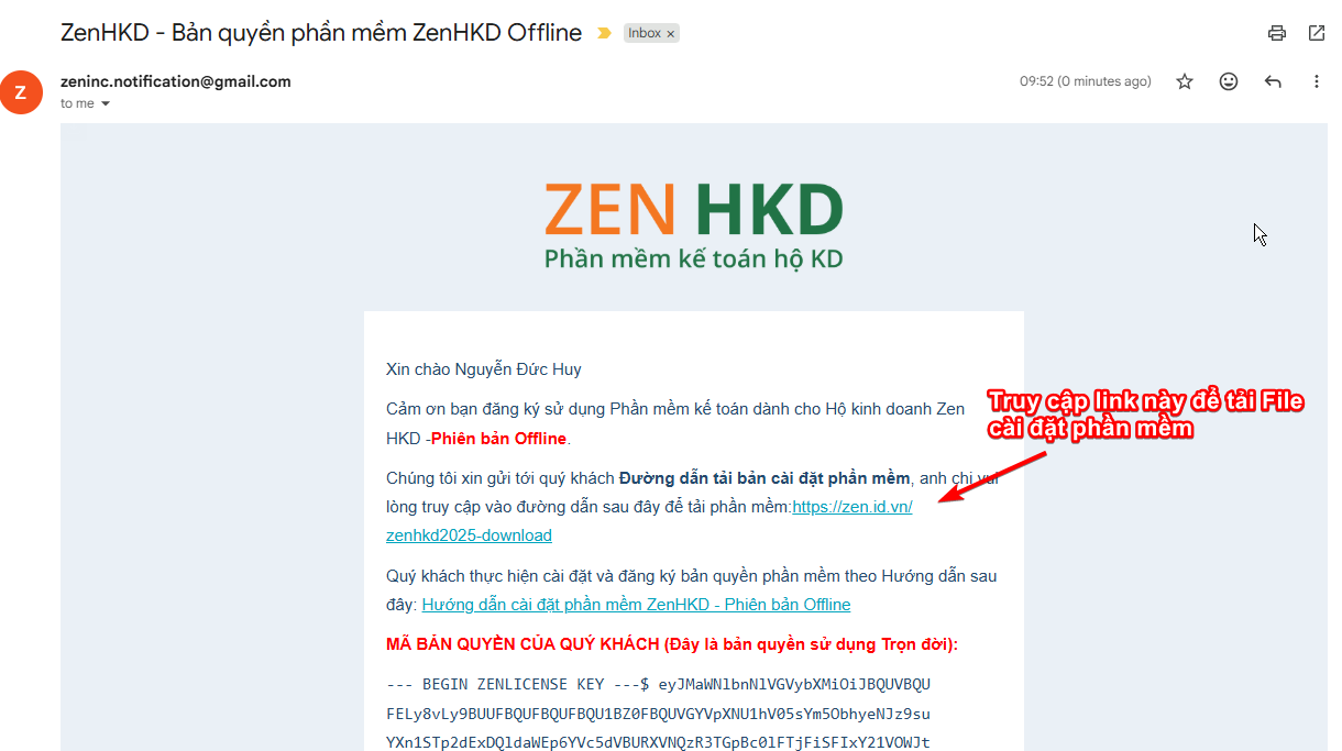 Email bản quyền